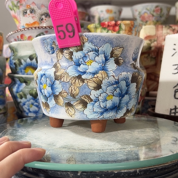 景德镇手绘花盆 满38包邮