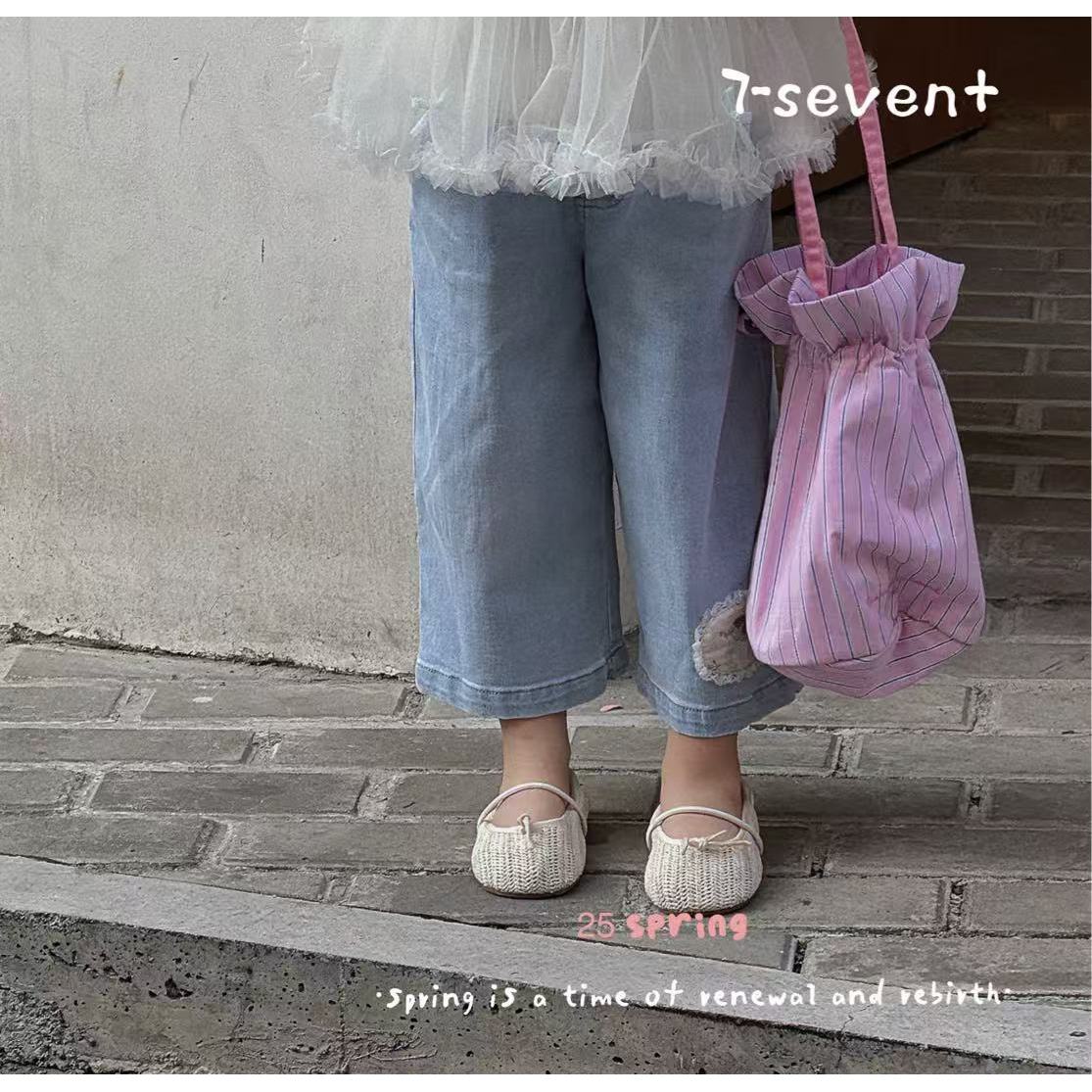 AA3~7Seven·25春~贴布花边牛仔裤8576