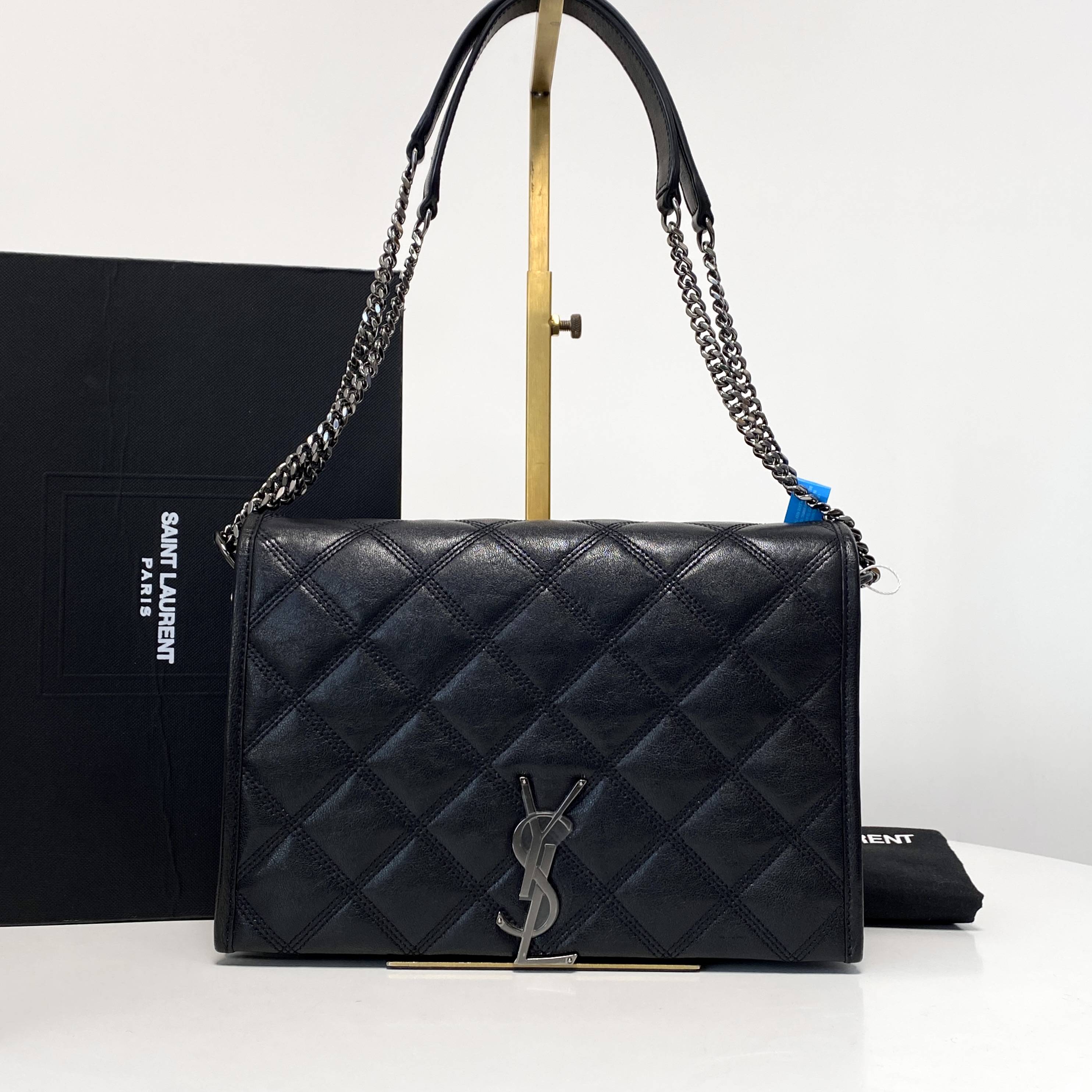 99新 YSL/圣罗兰 杨杨专属ysl黑色菱格链条包 THHZ2903