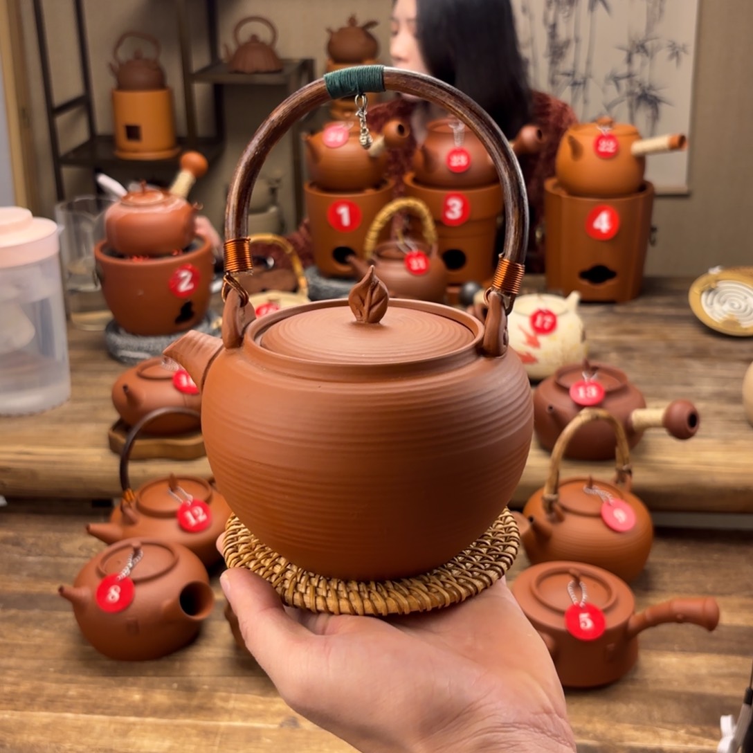 煮水煮茶甘甜 潮州砂佻壶 搭藤垫