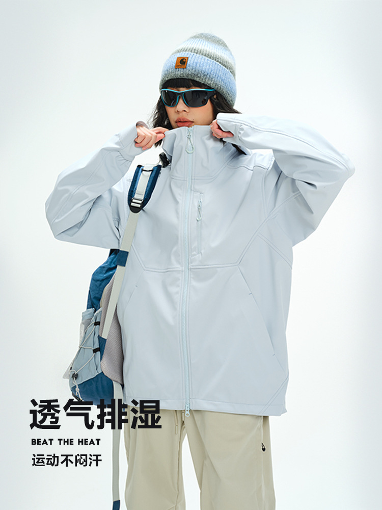 新款鸟家冲锋衣春秋户外加厚情侣防水防风冲锋服运动软壳女款外套