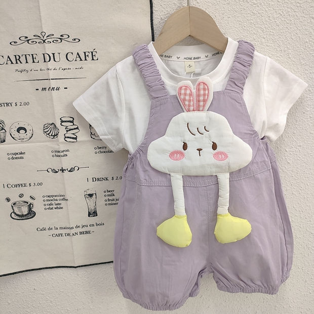 萌萌兔【2517云朵】背带套装