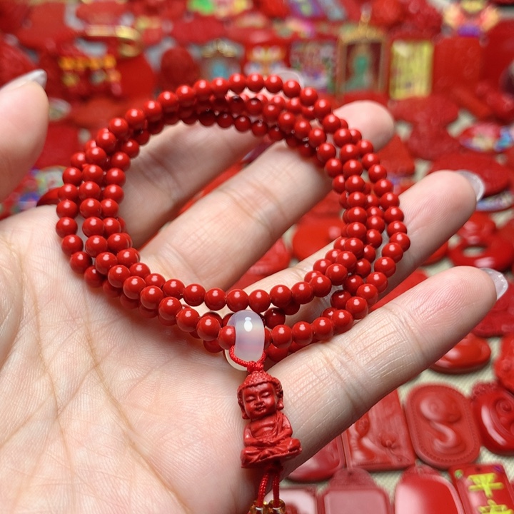 天然辰砂工艺品朱砂手串