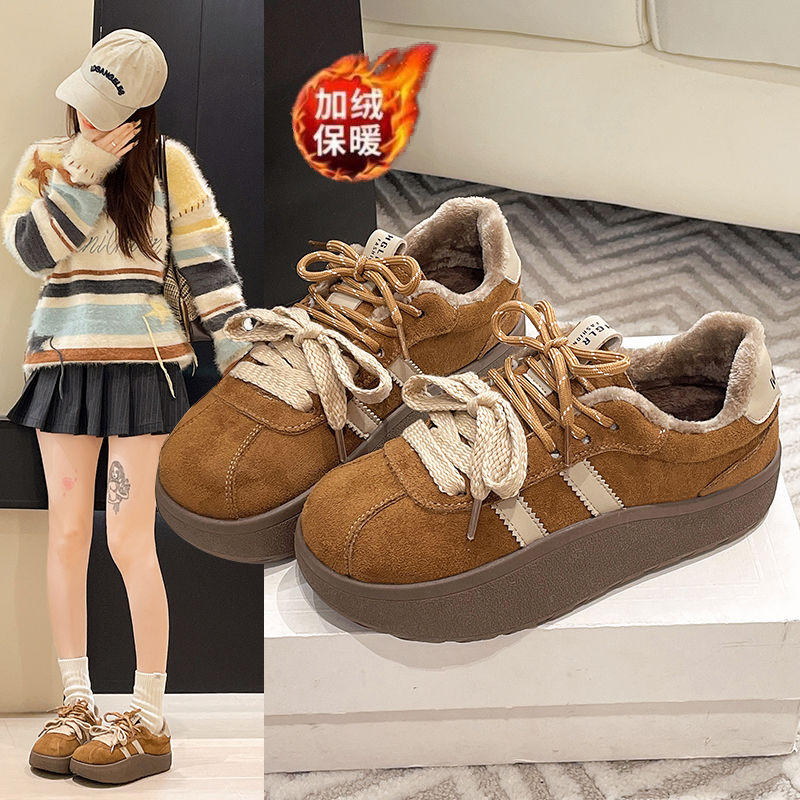 2025年冬季新款复古德迅鞋松糕休闲百搭板鞋
