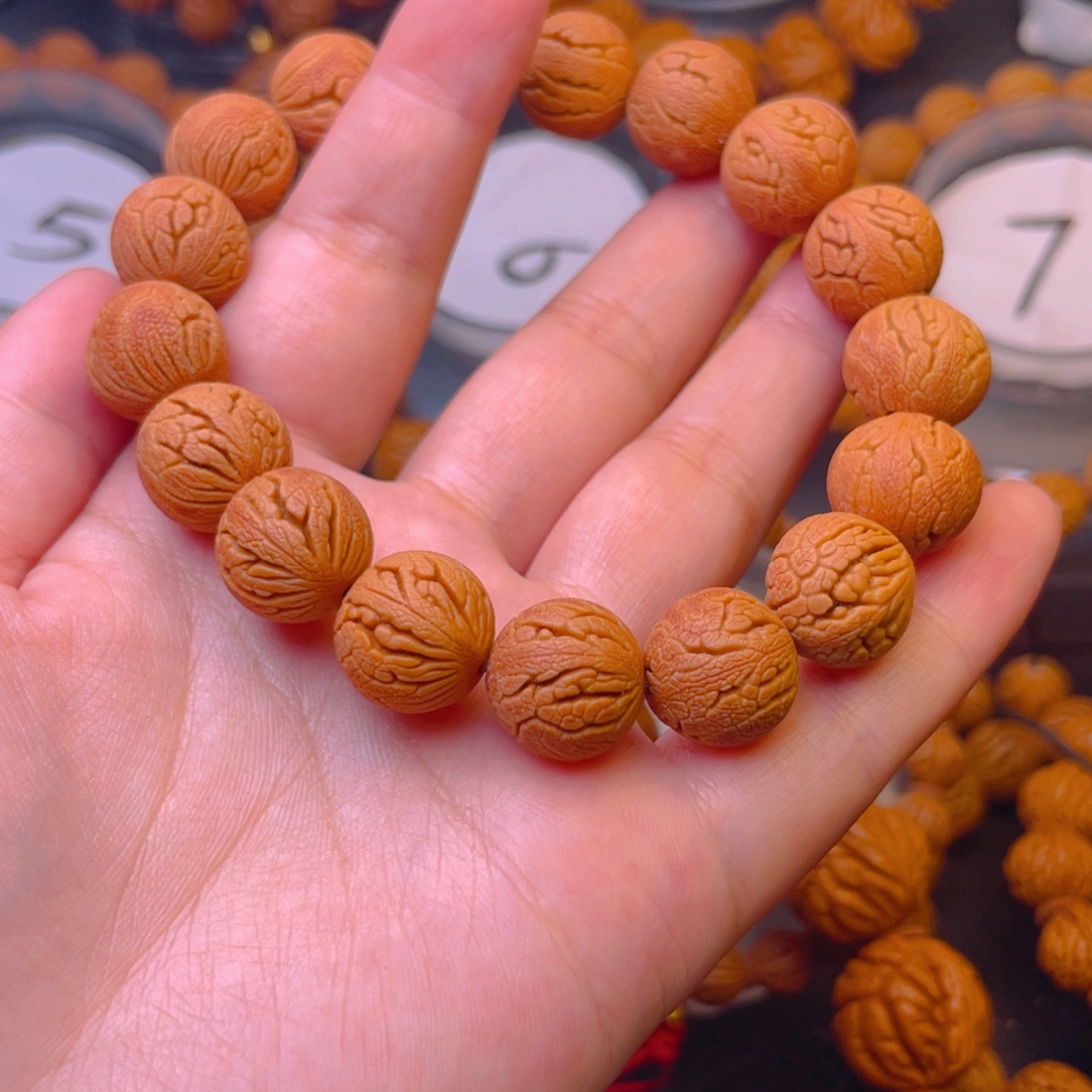 桃核吊坠龙鳞仿古甲骨文1.5