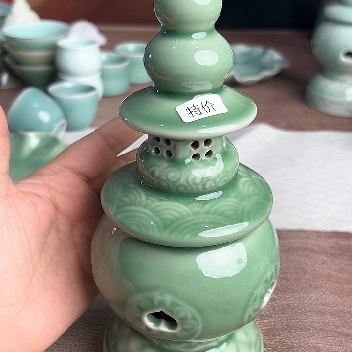 龙泉云间青瓷小米茶器