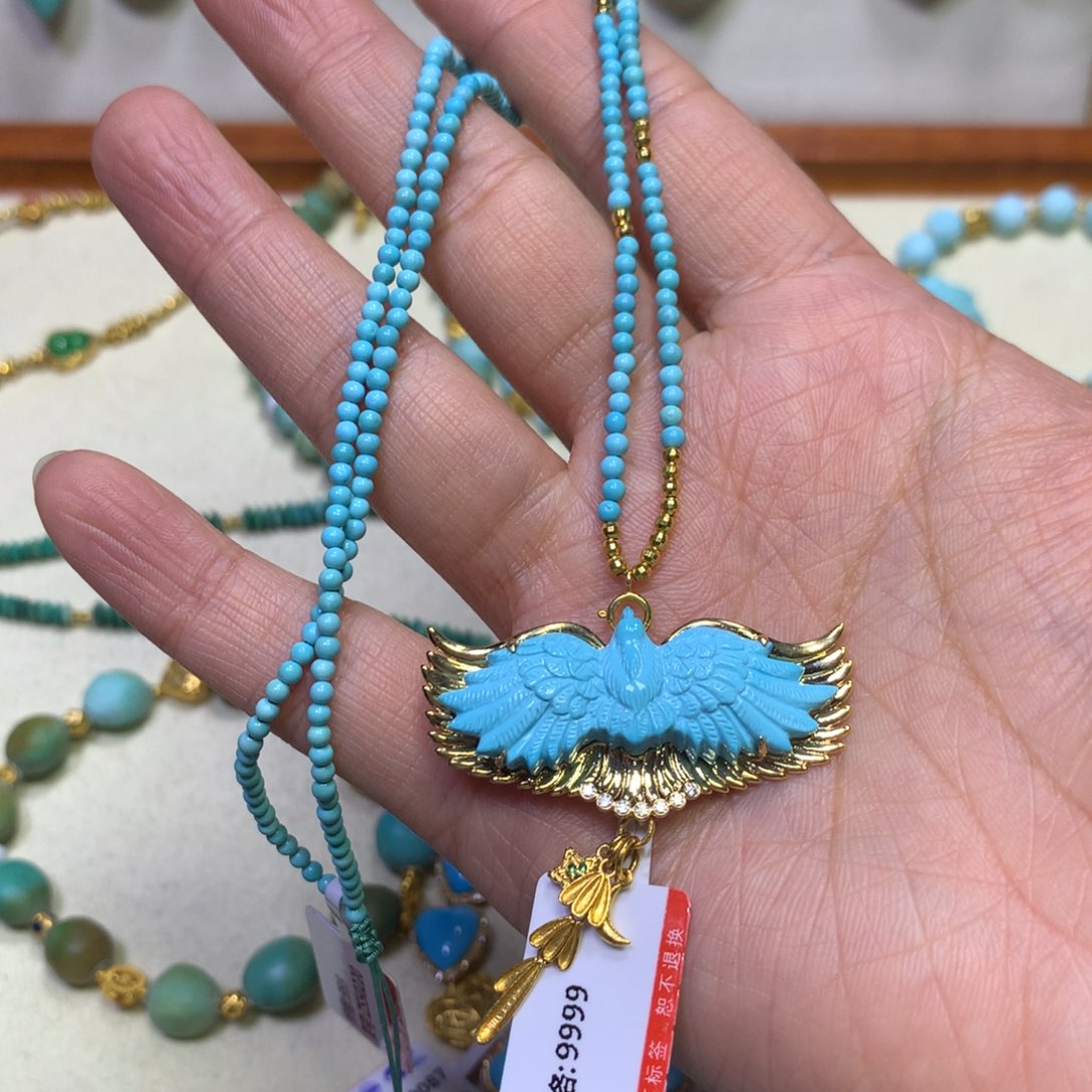 绿松石项链18K金镶嵌