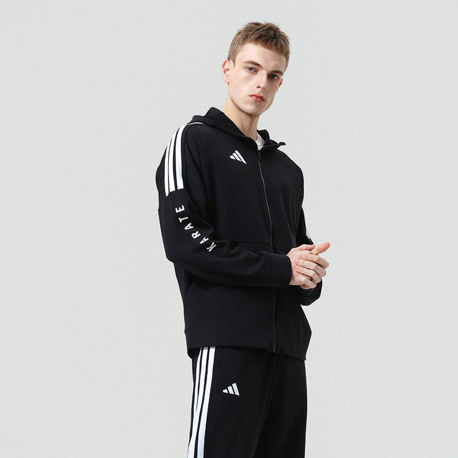 Adidas阿迪达斯帽衫保暖休闲女子防风运动服CLTR02JK-BW