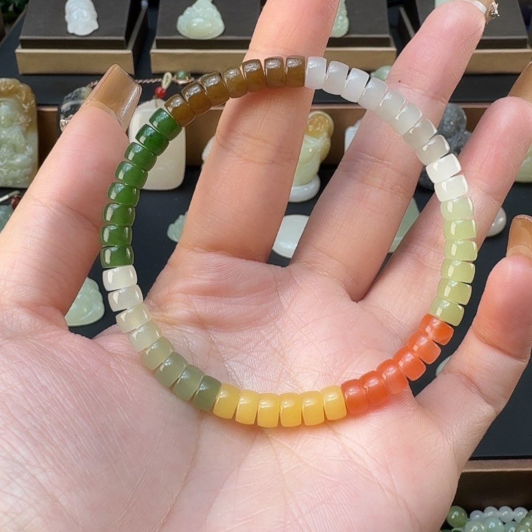 和田玉手串未镶嵌橙****f