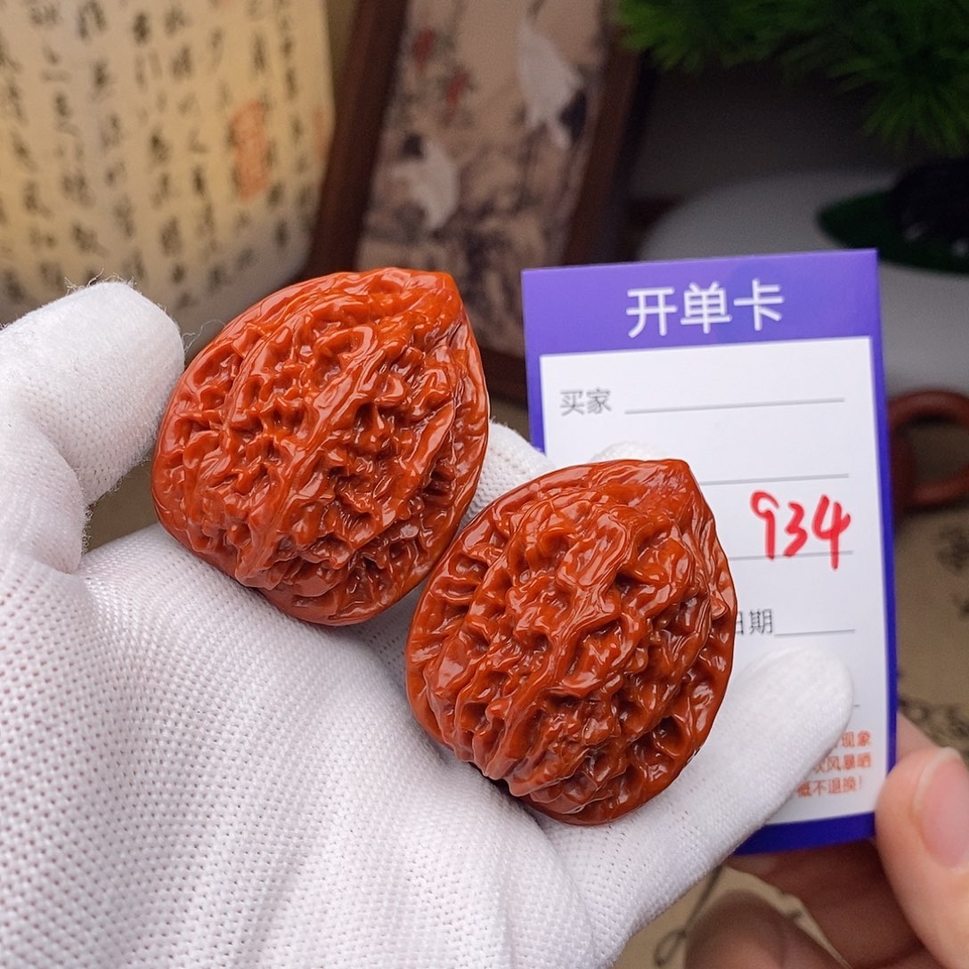 把件文玩核桃40鸡心934