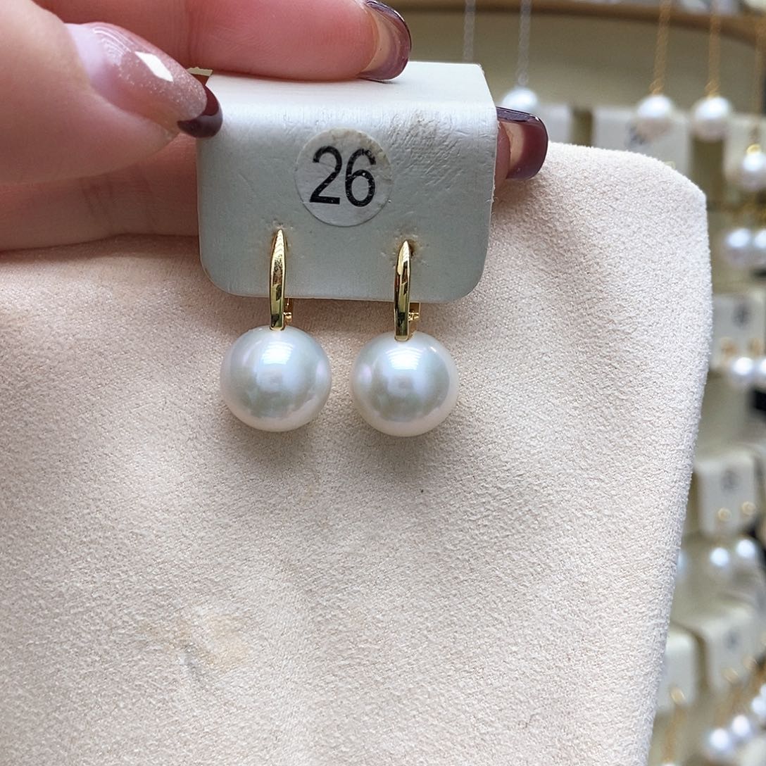 淡水珍珠耳饰银S925镶嵌