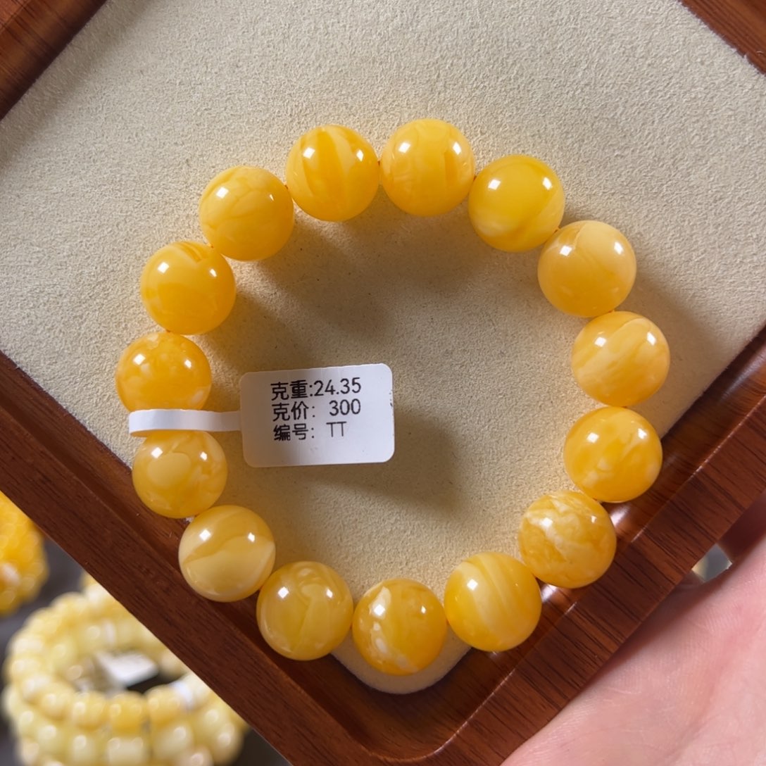 裸石蜜蜡未镶嵌14.3mm焦皮鸡油红浓蜡同料圆珠tt