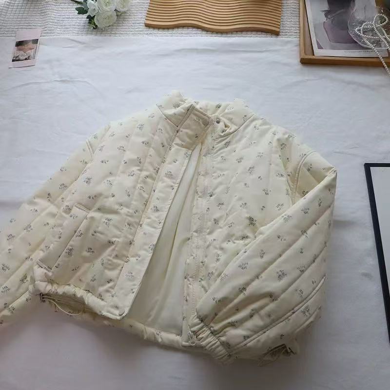 【傲傲精选】时尚百搭碎花短款小棉衣