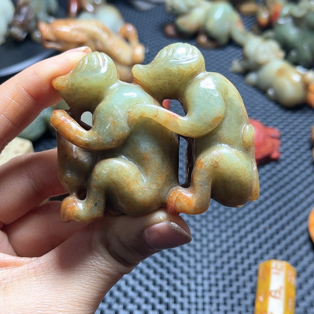 白玉菩提吊坠摆件