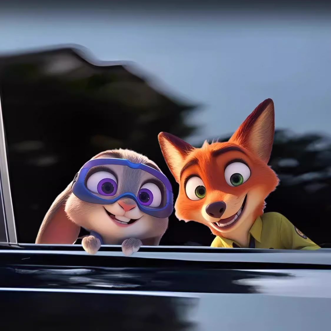 朱迪和尼克创意车贴后车窗玻璃防水遮挡装饰贴电脑机箱装饰贴纸