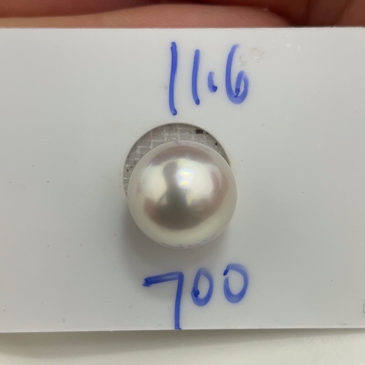 海水珍珠裸珠11.6mm冷光澳白