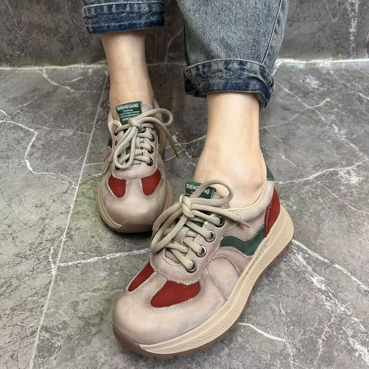 新款复古风柔软舒适百搭休闲女鞋6903