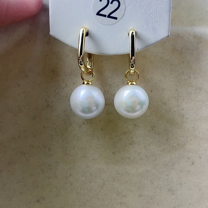 淡水珍珠耳饰银S925镶嵌