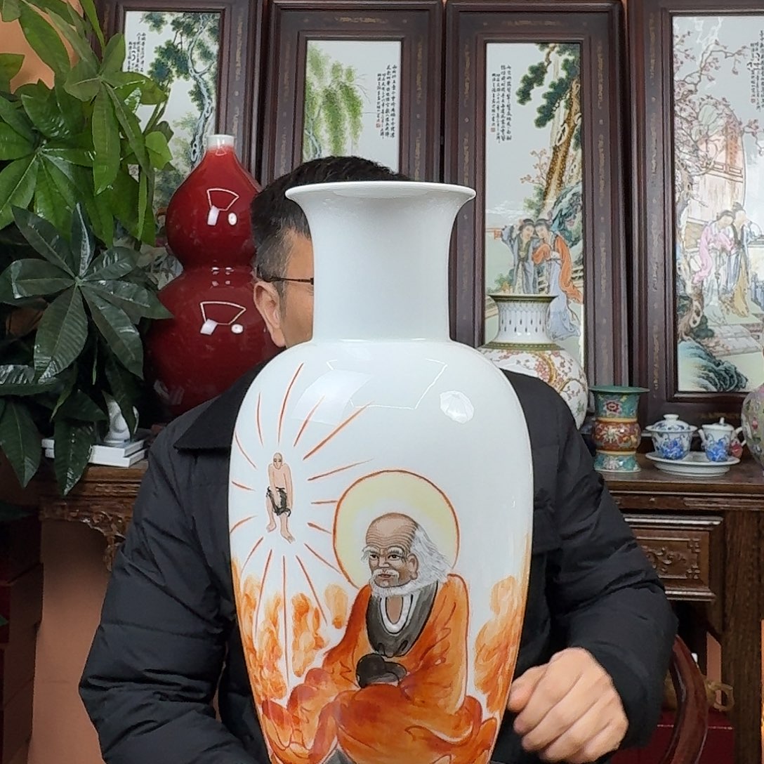 摆件陶景德镇陶瓷手工制作花瓶