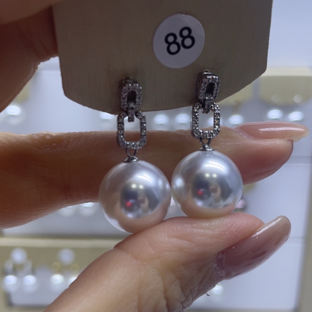 耳饰淡水珍珠银S925镶嵌