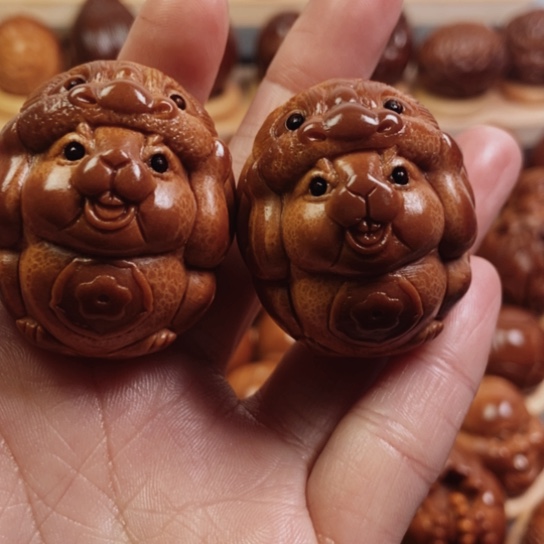 橄榄核手串/手链云**康醒师兔一对