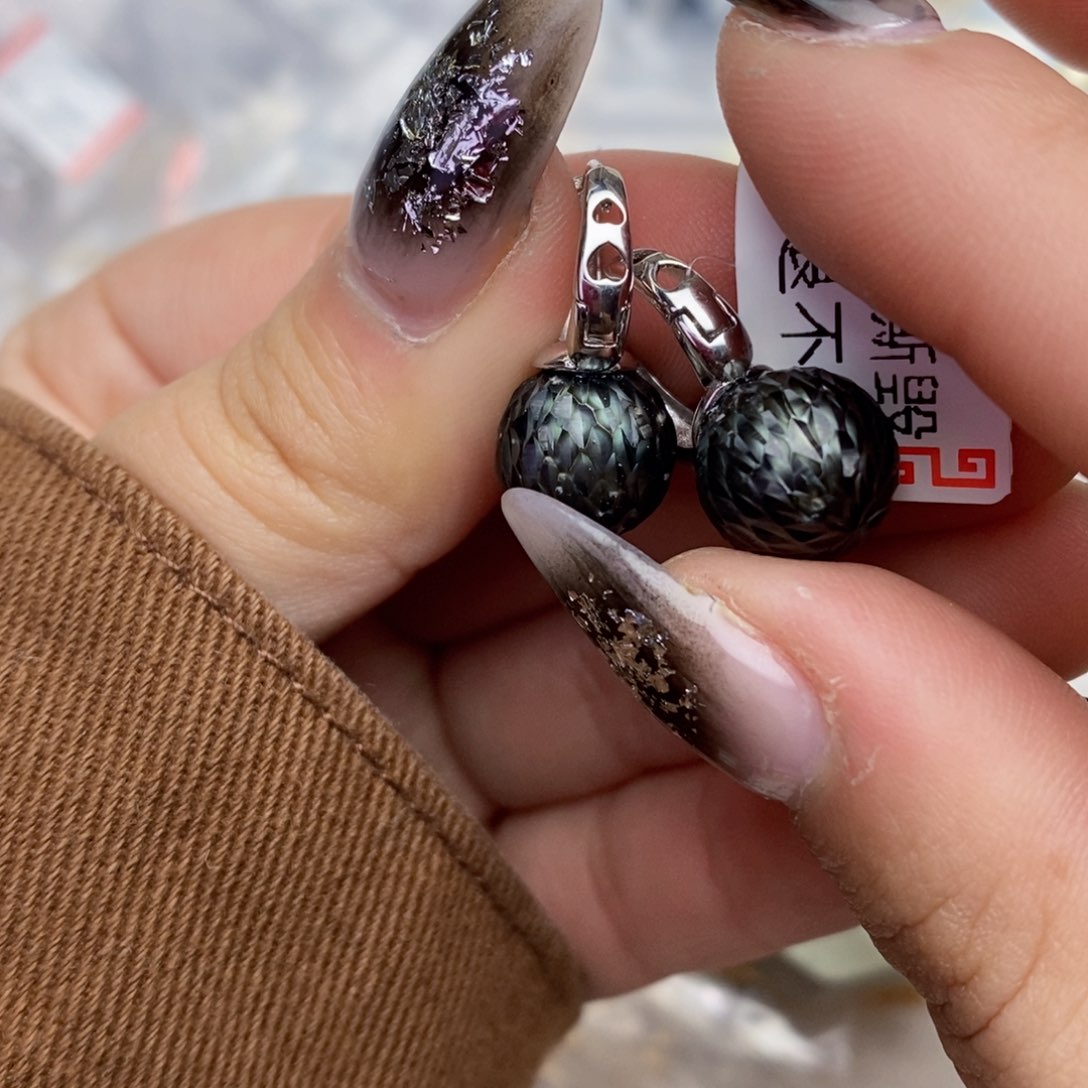 海水珍珠耳饰银S925镶嵌