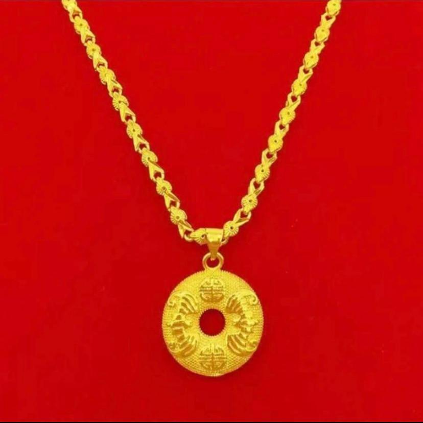 【孟加拉赤金】平安扣项链 2025新款女款时尚气质精美金色