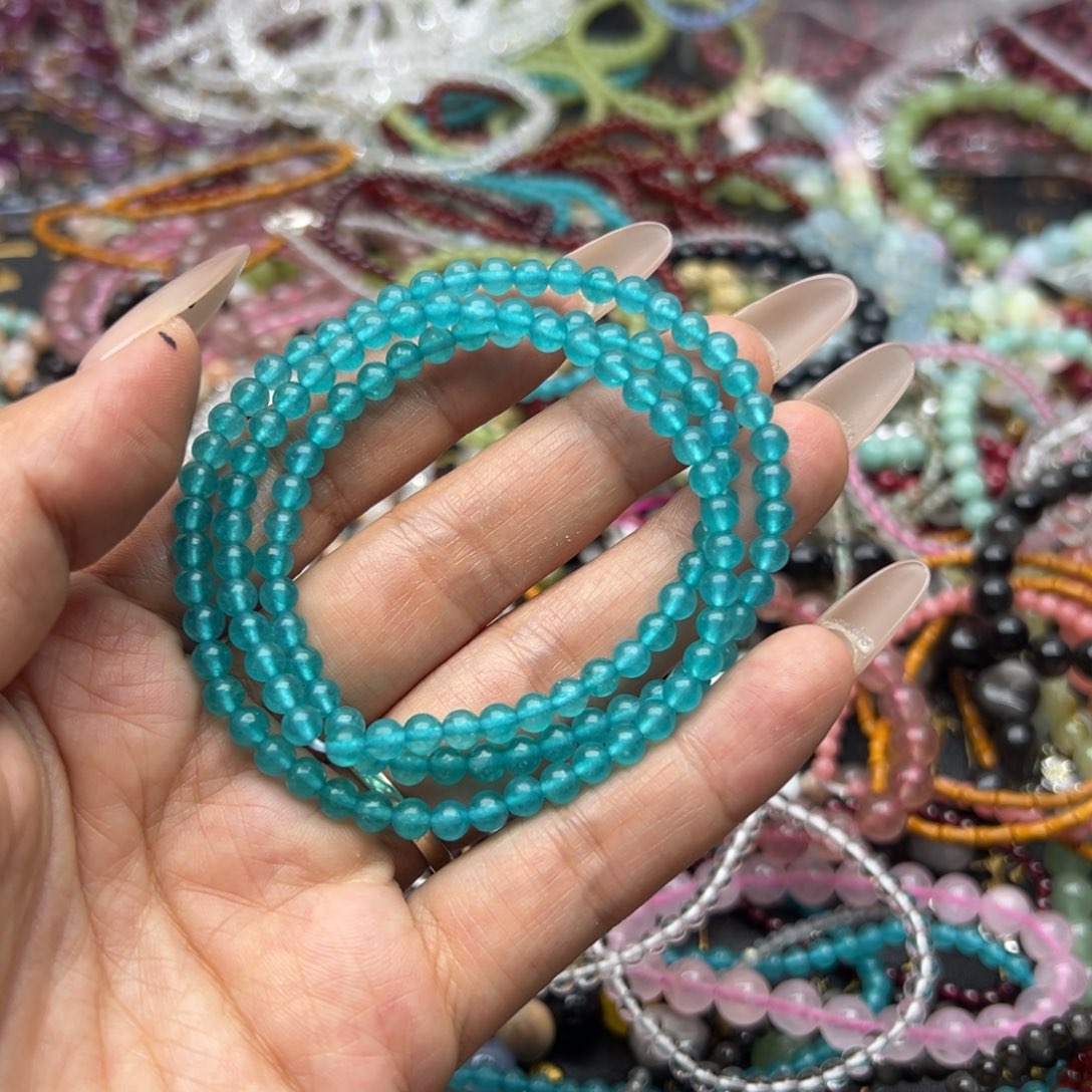 烟晶手链未镶嵌三圈天河石