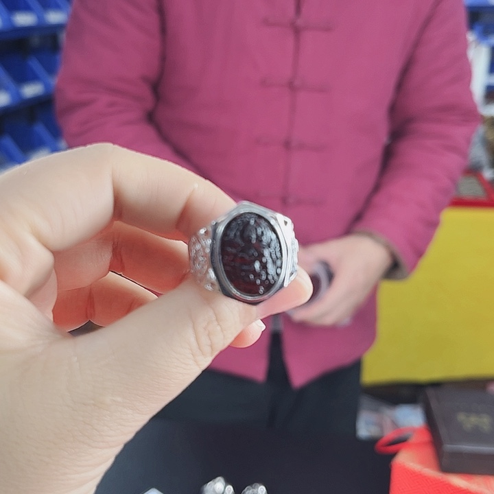 琥珀戒指/指环未镶嵌丅10琥珀戒指