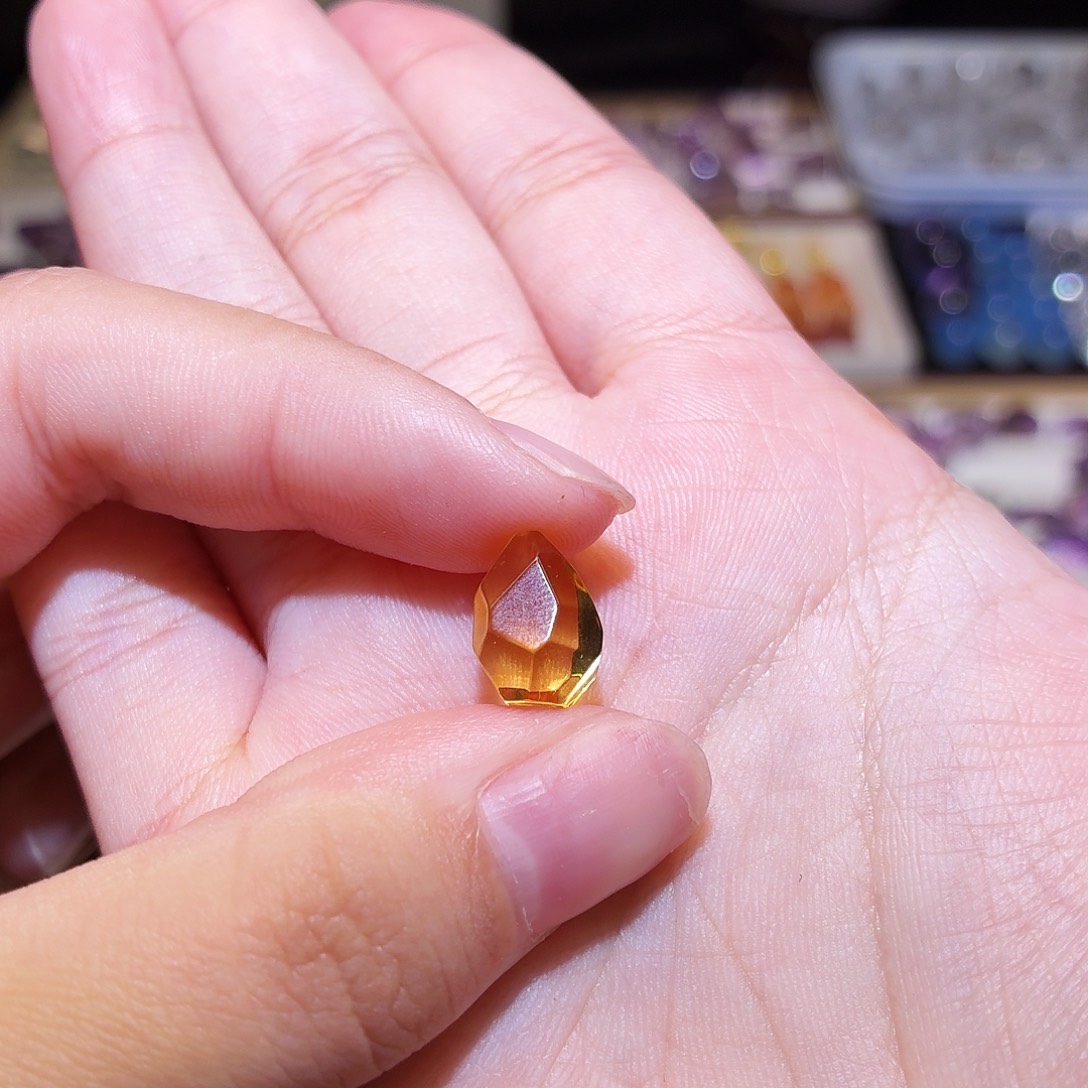 未镶嵌吊坠(不含链)水晶芬达橙 黄水 打孔定制不退换