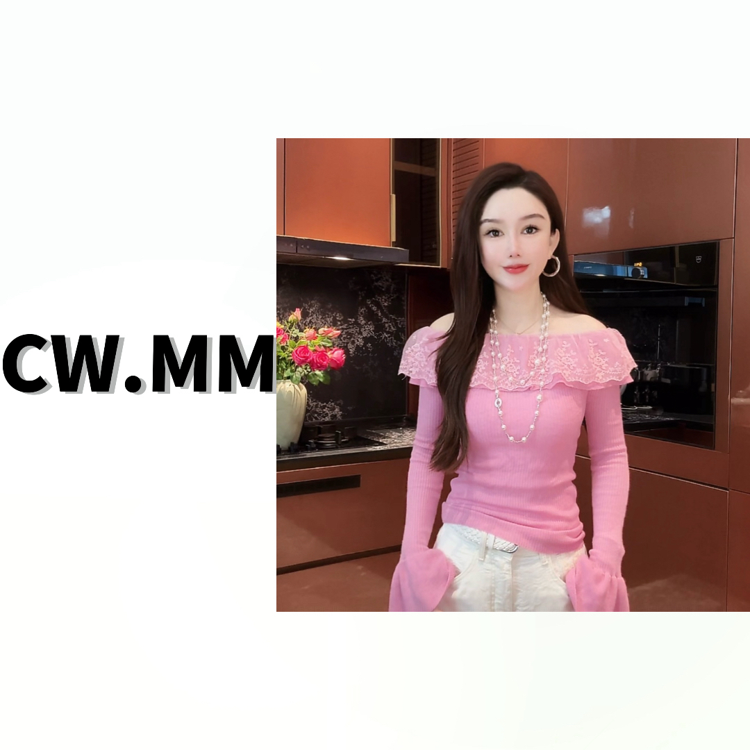 --CW.MM~设计感洋气绣花领修身气质显瘦毛衣上衣