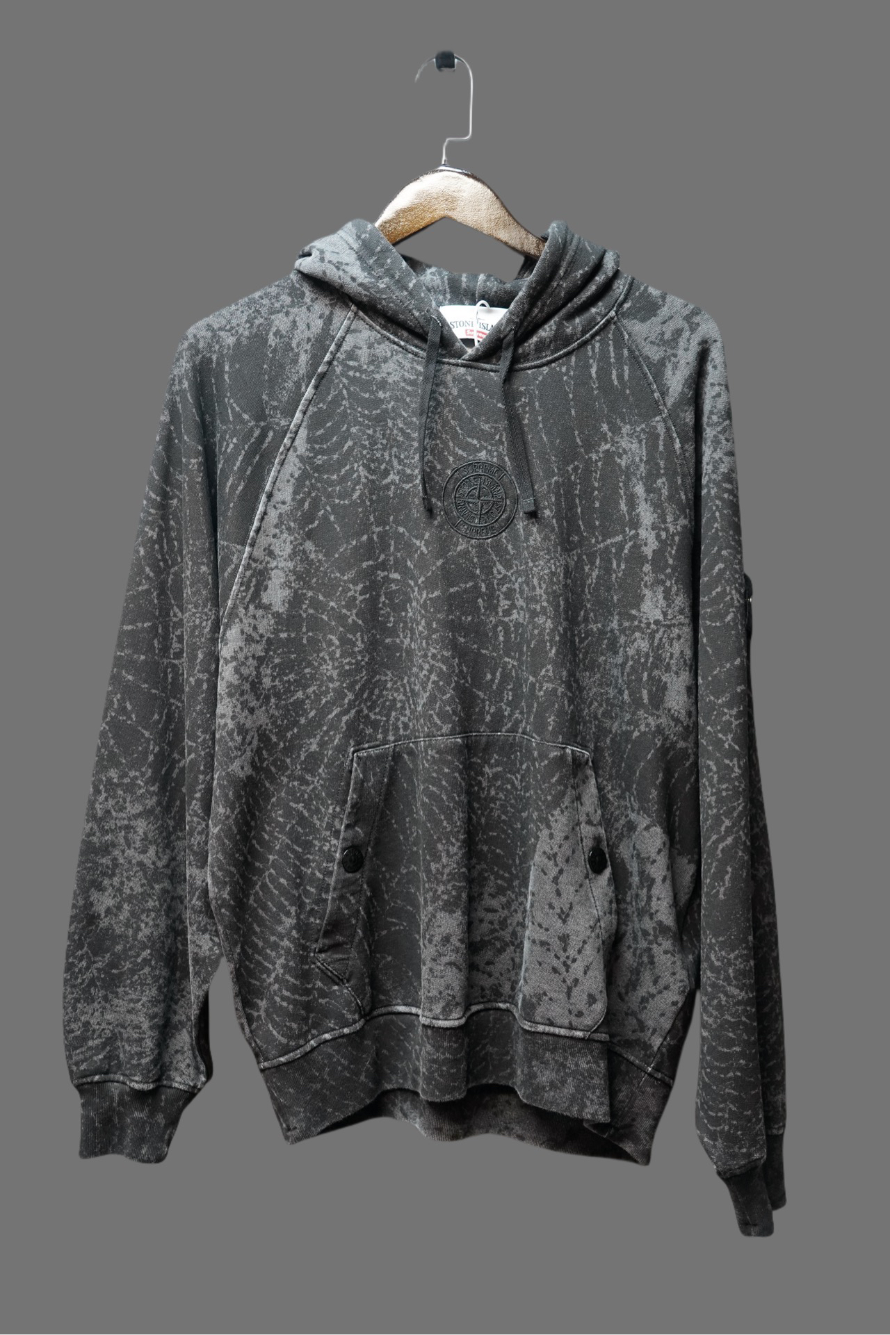 stone island/00900/supreme 黑色蜘蛛网连帽卫衣 