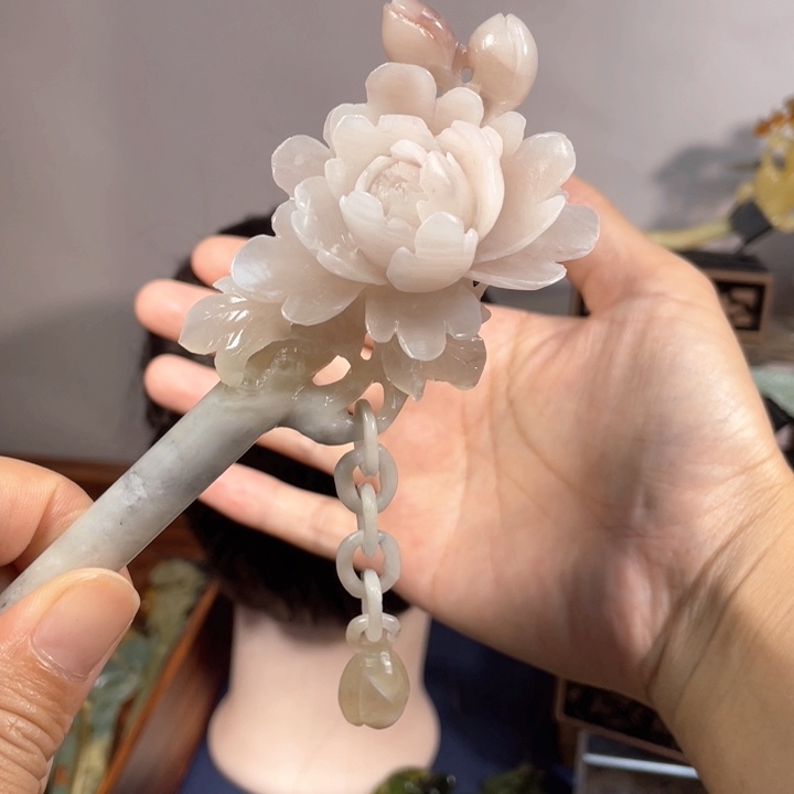 ****蛇纹石玉合金发饰