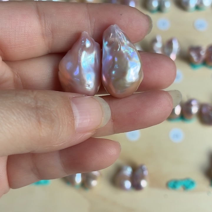 淡水珍珠银S925镶嵌耳饰