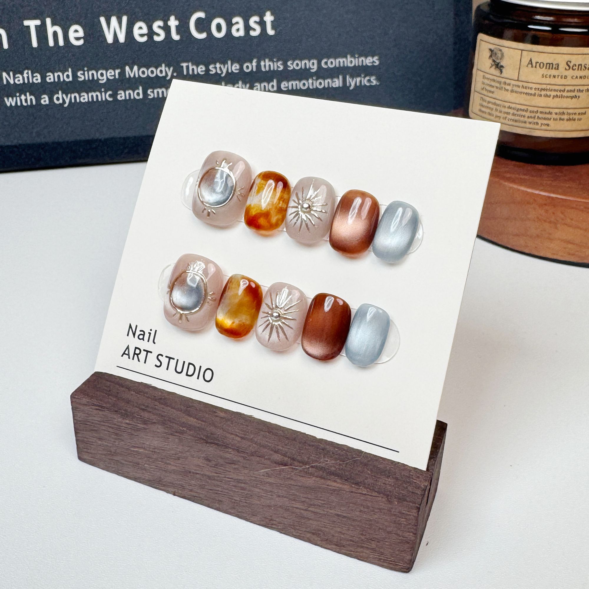 【希腊女神】手工穿戴甲 显白高级百搭可拆卸猫眼美甲