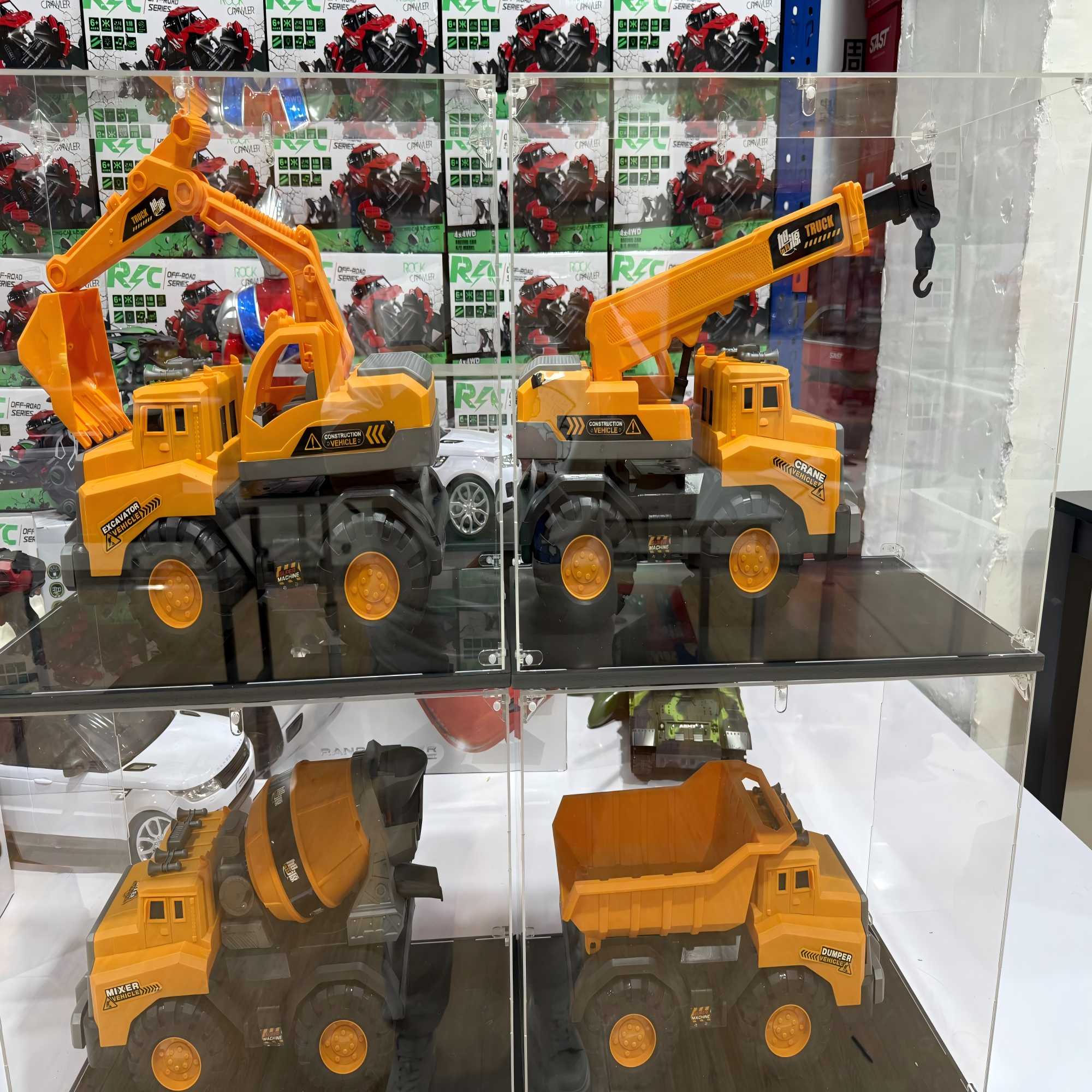 城市工程车4只装 滑行工程车玩具挖掘机（线下）.