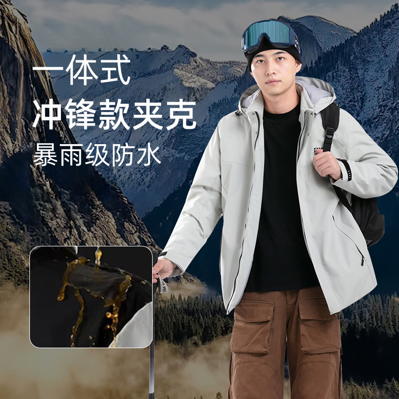 穿越狼6011穿越狼户外鸭绒冲锋六色男女耐磨防水防风保暖加厚登山