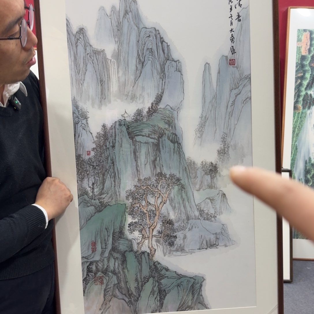 国画带框绘画120/60尺寸