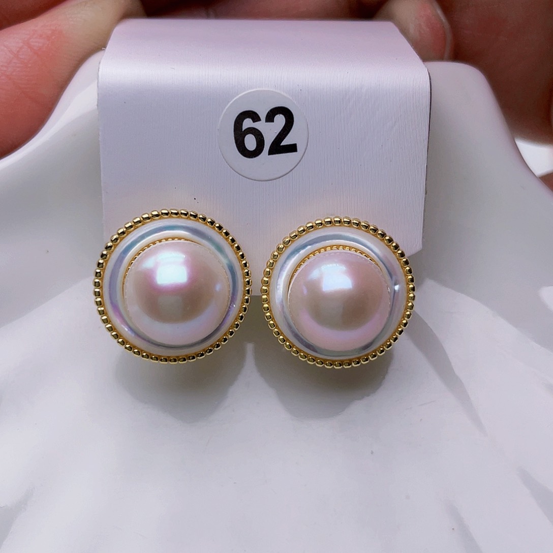 淡水珍珠耳饰银S925镶嵌田****