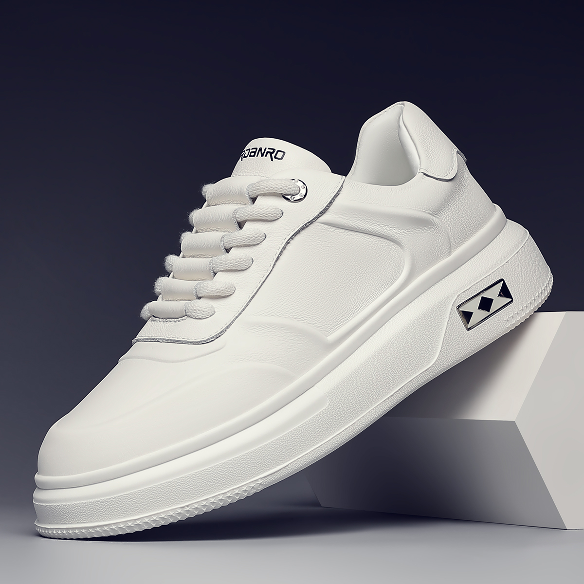 摩蓓板鞋防滑冬季休闲板鞋透气低帮真皮牛皮男士潮鞋