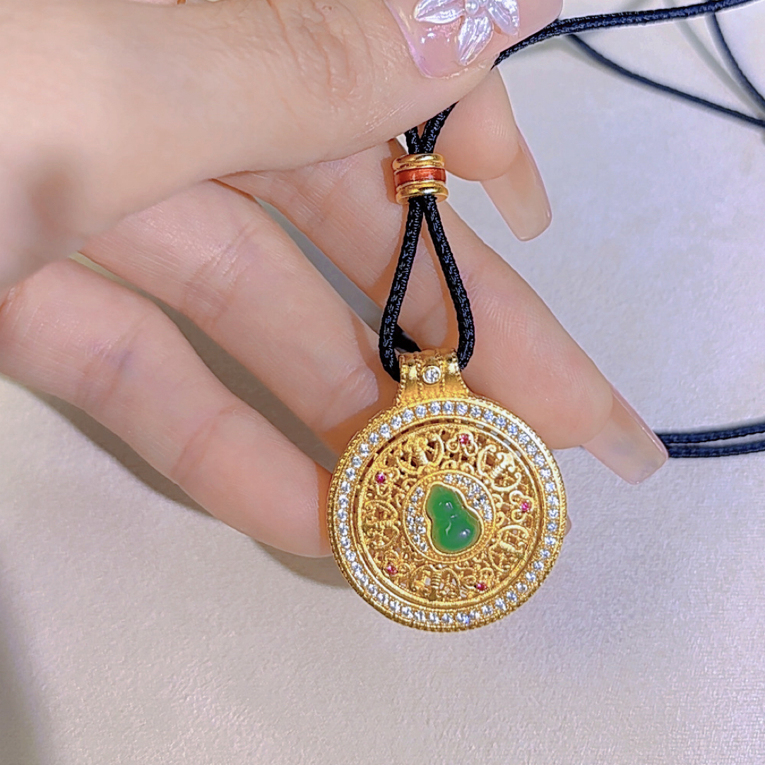 合金项链 合金葫芦罗盘吊坠时尚百搭复古饰品