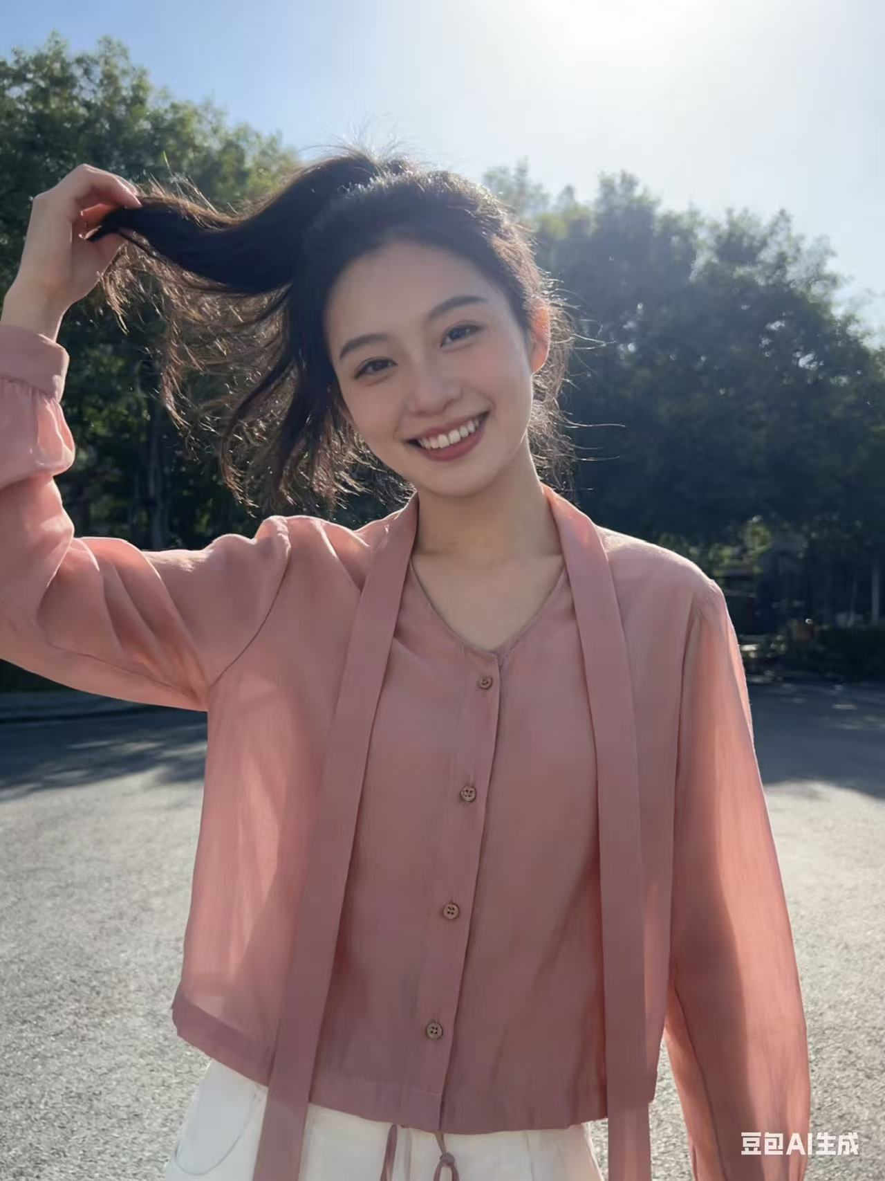 S038 春秋款时尚休闲洋气系带垂感短款百搭衬衫JR