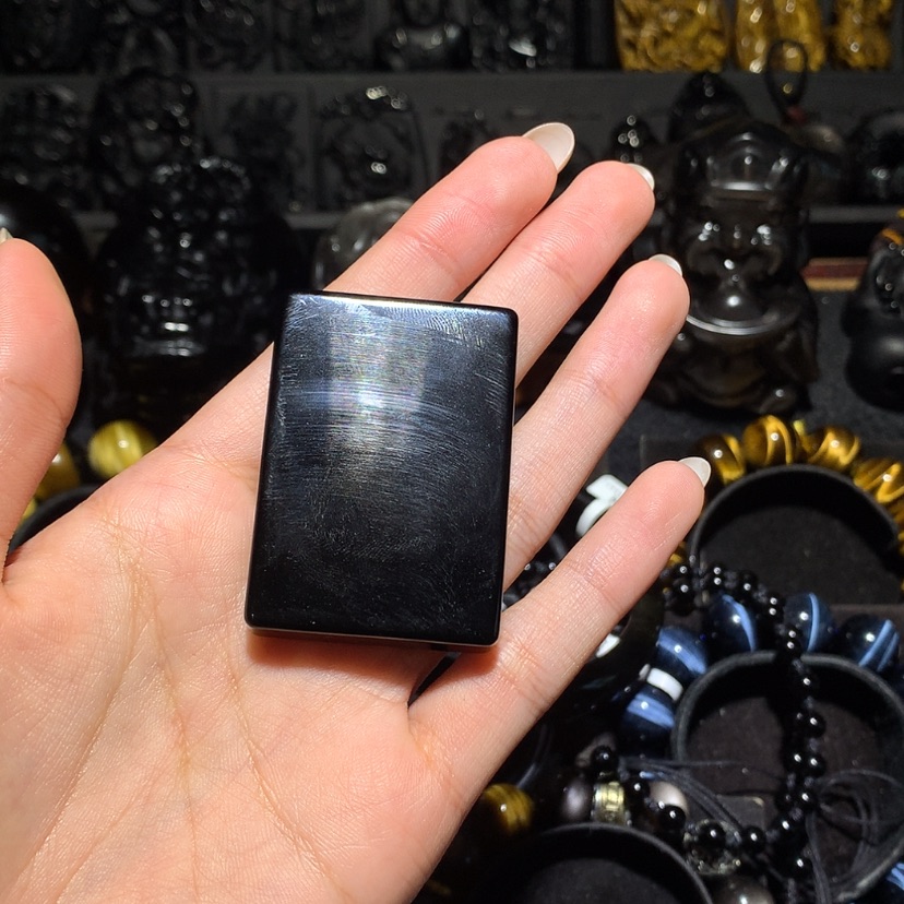 【闪购商品】未镶嵌黑曜岩珠宝奇石板**歪