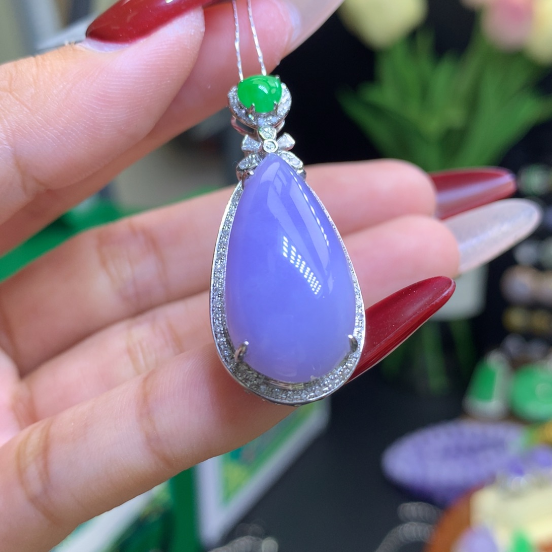 翡翠颈饰18K金镶嵌天然