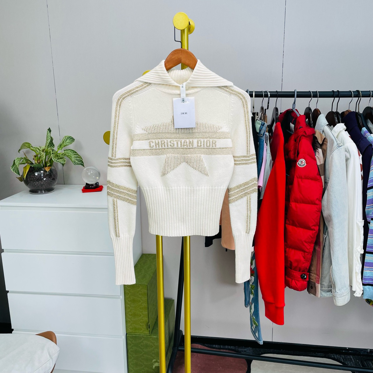 99新 DIOR/迪奥 玄色 限定白金滑雪毛衣 36码/99新 无配件