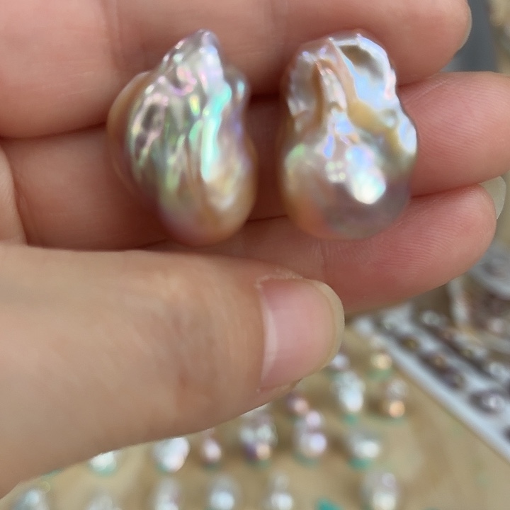 朵***朵银S925镶嵌淡水珍珠耳饰