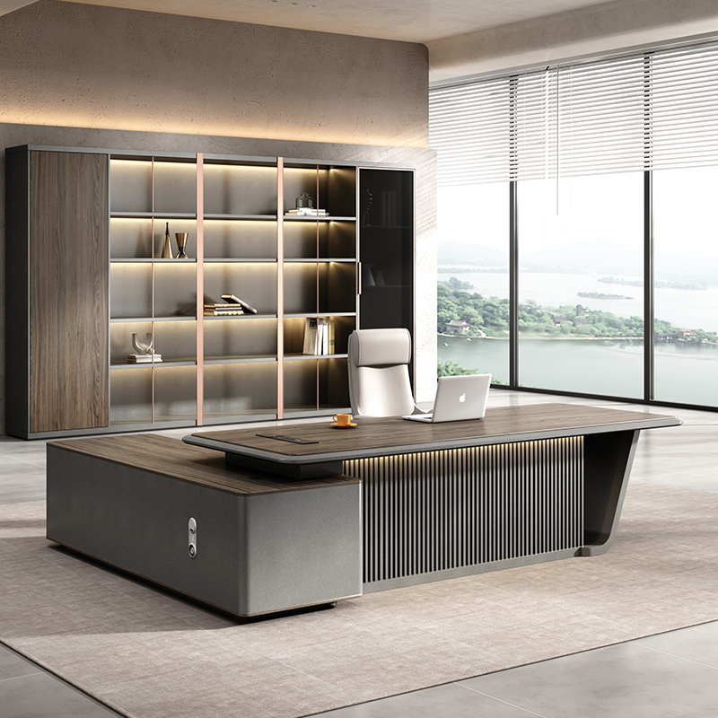 老板办公桌老板桌简约现代董事长总裁领导办公室班台办公桌椅组合