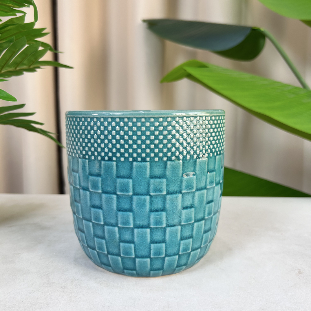 P10口14高13冰裂纹花盆适合蝴蝶兰发财树文竹多肉等绿植花卉