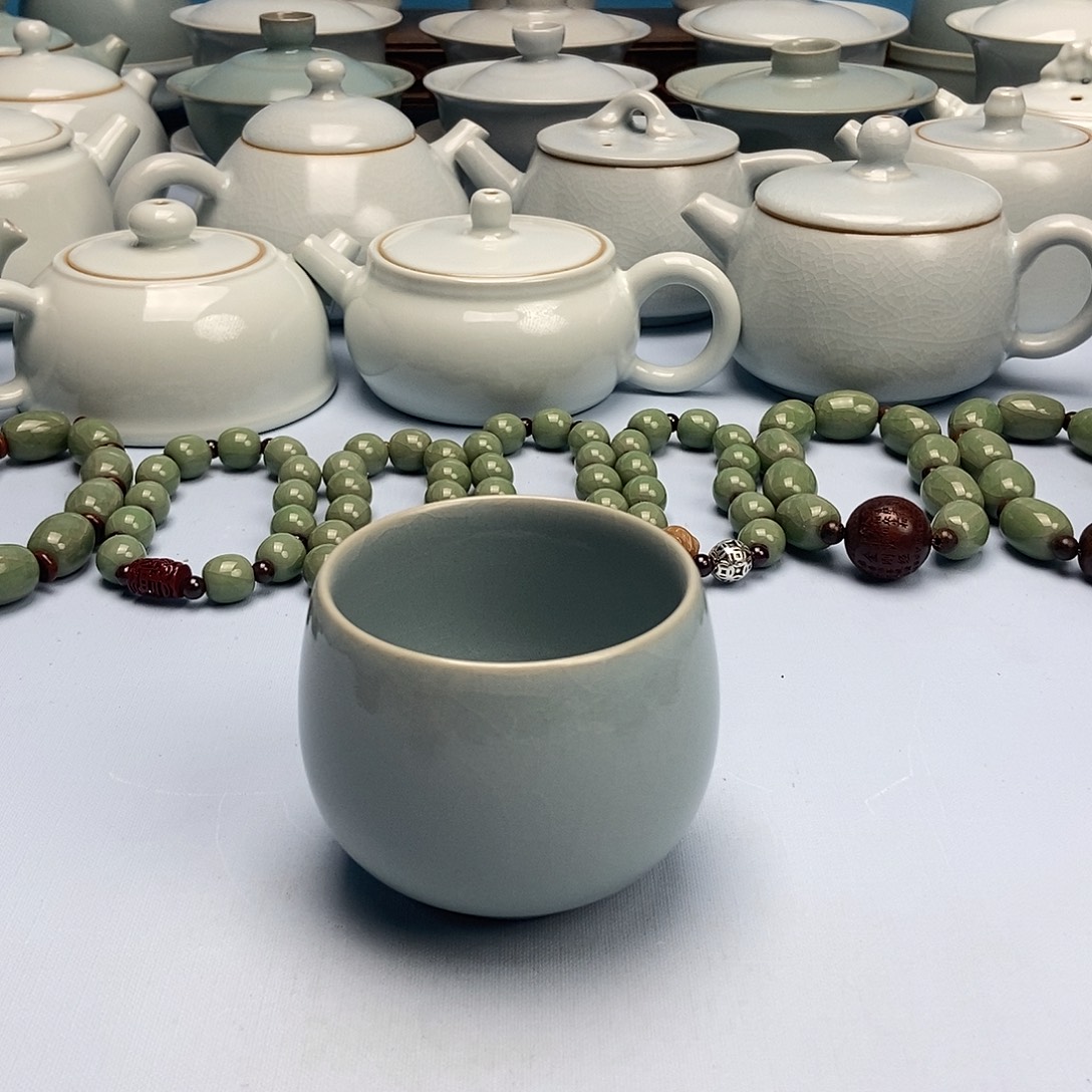 杯天蓝龙蛋杯原矿原釉原产地