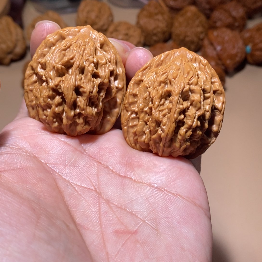 文玩核桃把件全品无修39尺虎头